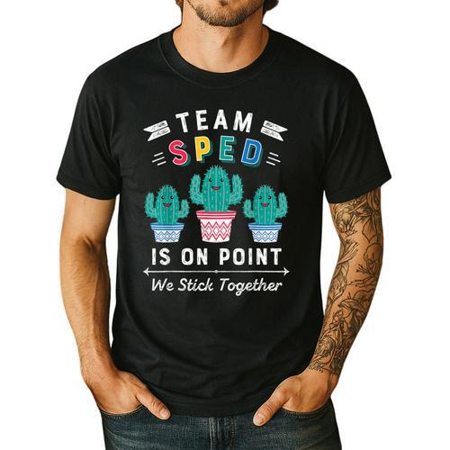 Cute SPED Teacher Special Education Cactus SPED Teacher Men's Casual T-Shirt - teacherstshirts.com UK