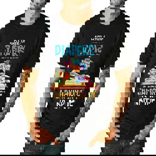 Daycare Provider Master Of Diapers Childcare Teacher Men&#x27;s Casual T-Shirt - teacherstshirts.com