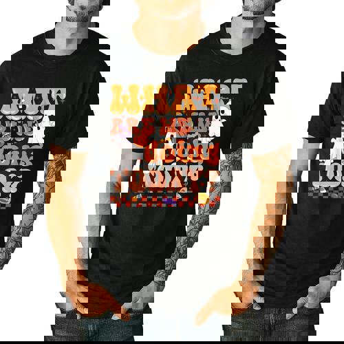 What Are We Doing Today Halloween PE Spooky Teacher Men&#x27;s Casual T-Shirt - teacherstshirts.com