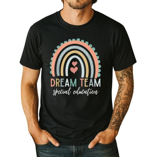 Dream Team Special Education Teacher ED SPED Squad Rainbow Men's Casual T-Shirt - teacherstshirts.com AU