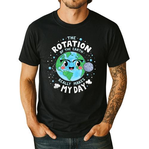 Earth Day Rotation Of The Earth Makes My Day Science Teacher Men's Casual T-Shirt - teacherstshirts.com AU