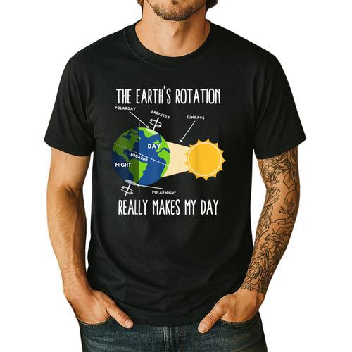 Earth Rotation Earth Day Science Teacher Kids Women Men's Casual T-Shirt - teacherstshirts.com AU