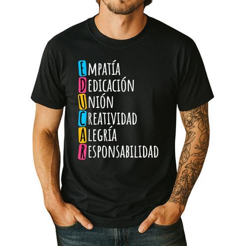 Educar Bilingual Spanish Teacher Men's Casual T-Shirt - teacherstshirts.com