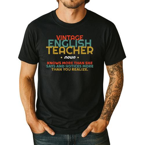 ENGLISH TEACHER Definition Vintage Tee T-Shirt Men's Casual T-Shirt - teacherstshirts.com