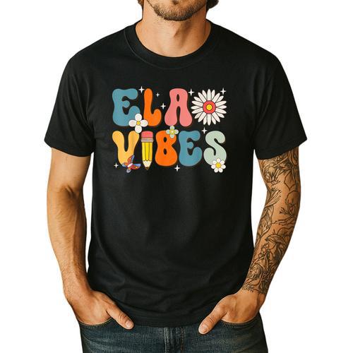 English Teacher Ela Vibes Teacher Kids First Day Of School Men's Casual T-Shirt - teacherstshirts.com DE