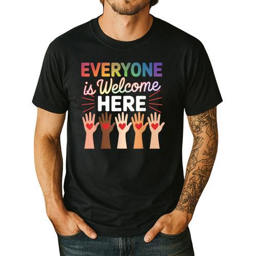 Everyone Is Welcome Here Shirt Teacher Men's Casual T-Shirt - teacherstshirts.com