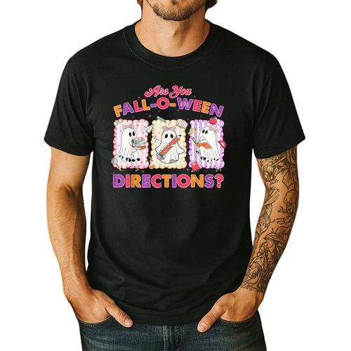 Are You Fall-O-Ween Directions Halloween Teacher Ghost Men's Casual T-Shirt - teacherstshirts.com