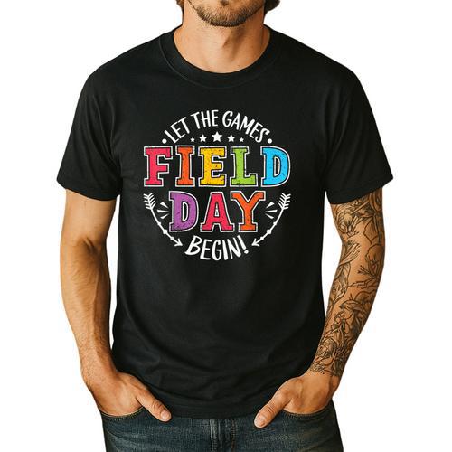 Field Day 2024 Let The Games Begin Teacher Kids Girls Boys Men's Casual T-Shirt - teacherstshirts.com