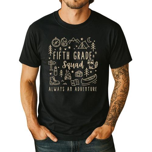 Fifth Grade Squad Adventure Camping 5th Grade Teacher Kids Men's Casual T-Shirt - teacherstshirts.com AU