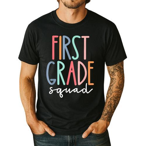 First Grade Squad 1st Grade Teacher Crew Back To School Team Men's Casual T-Shirt - teacherstshirts.com AU