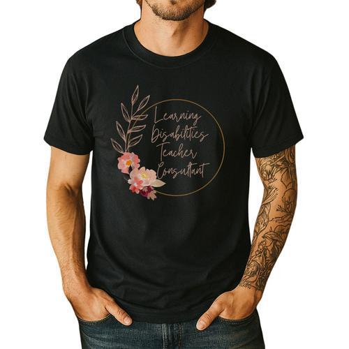 Floral Learning Disabilities Teacher Consultant SPED Teacher Men's Casual T-Shirt - teacherstshirts.com