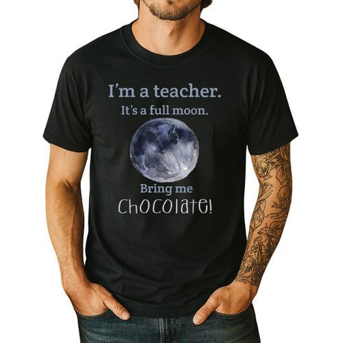 Full Moon Teacher Humor For Men Women Girls Kids Men's Casual T-Shirt - teacherstshirts.com AU