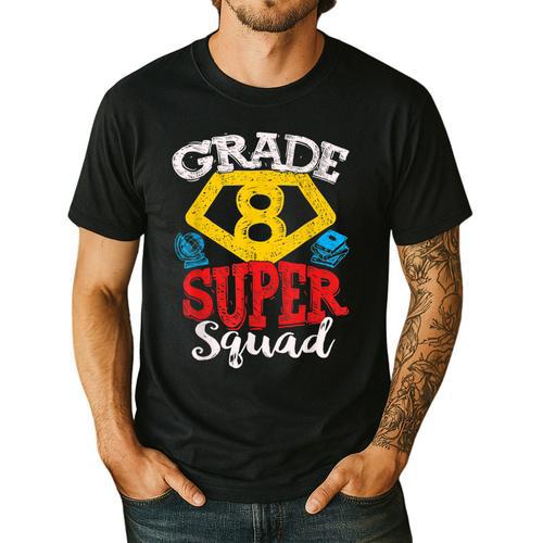 Grade 8 Super Squad Superhero Teacher Team Men's Casual T-Shirt - teacherstshirts.com AU