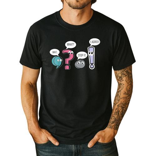 Grammar TeacherWait What Stop It I Agree Men's Casual T-Shirt - teacherstshirts.com AU