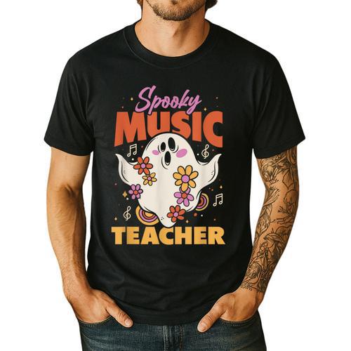 Groovy Faboolous Spooky Music Teacher Halloween Men Women Men's Casual T-Shirt - teacherstshirts.com