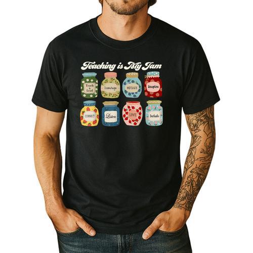 Groovy Teaching Is My Jam Teacher Appreciation Men's Casual T-Shirt - teacherstshirts.com DE