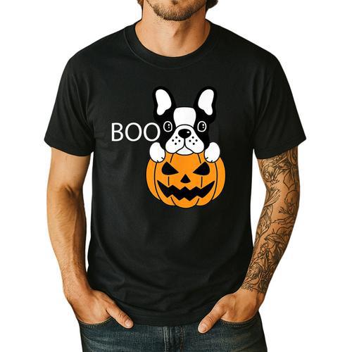 The Halloween Boston Terrier Men's Casual T-Shirt - Bostonterriersmerch.com