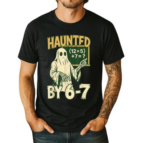 Halloween Costume Haunted By 67 Ghost Math Teacher Professor Men's Casual T-Shirt - teacherstshirts.com DE