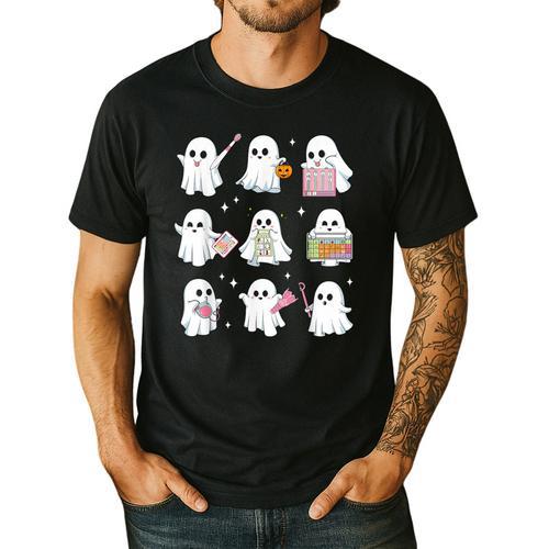 Halloween Ghost Speech Therapy SLP Fall Teacher Tee Men's Casual T-Shirt - teacherstshirts.com AU