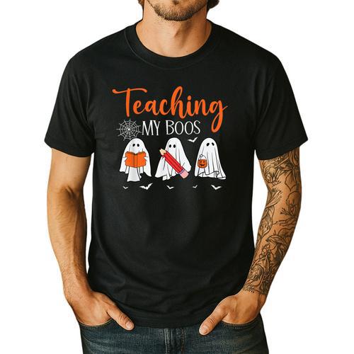 Halloween Ghost Teachers Teaching My Boos Costume Women Men Men's Casual T-Shirt - teacherstshirts.com AU