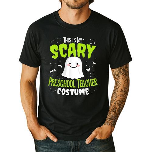 Halloween This Is My Scary Preschool Teacher Custome For Men Women Kids Men's Casual T-Shirt - teacherstshirts.com