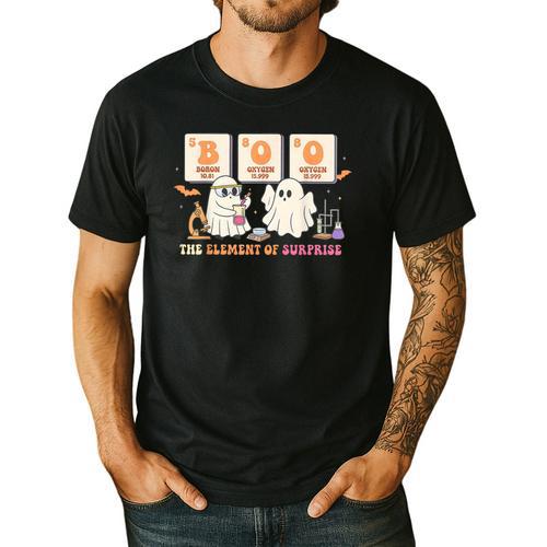 Halloween Science Teacher Boo Ghost The Element Of Surprise Men's Casual T-Shirt - teacherstshirts.com CA