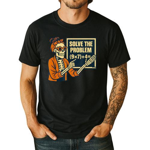 Halloween Teacher Six Seven Meme 6 7 Skeleton Spooky Costume Men's Casual T-Shirt - teacherstshirts.com AU