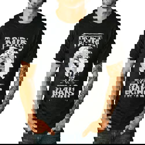 Halloween Teacher Tshirts Zombie Teachers Love Brains Men&#x27;s Casual T-Shirt - teacherstshirts.com