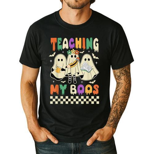Halloween Teaching My Boos Cute Ghost Teacher Life Costume Men's Casual T-Shirt - teacherstshirts.com CA