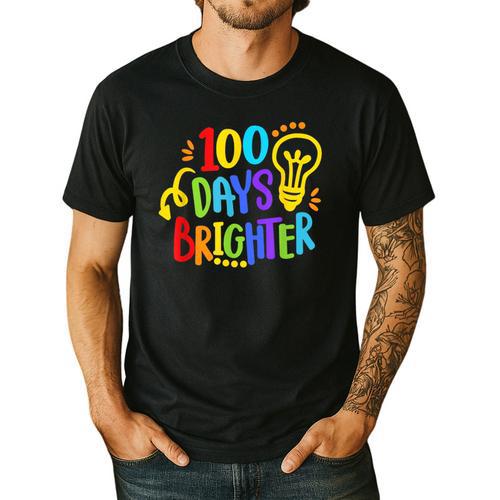 Happy 100th Day Of School 100 Days Brighter Girls Teacher Men's Casual T-Shirt - teacherstshirts.com AU