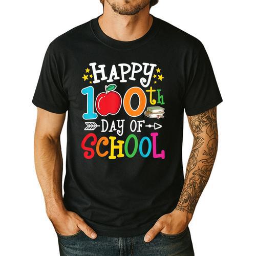 Happy 100th Day Of School Teachers 100 Days Of School Kids Men's Casual T-Shirt - teacherstshirts.com AU