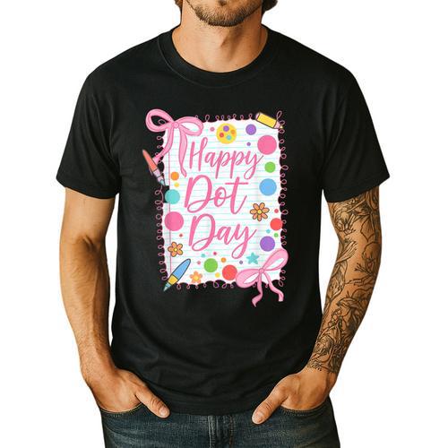 Happy Dot Day Bow Coquette For Teacher Girls Men's Casual T-Shirt - teacherstshirts.com