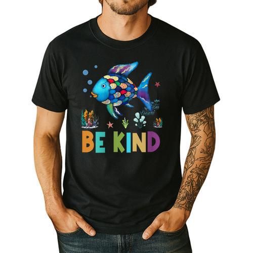 Happy First Day Of School Fish Rainbows Teacher Be Kind Men's Casual T-Shirt - teacherstshirts.com