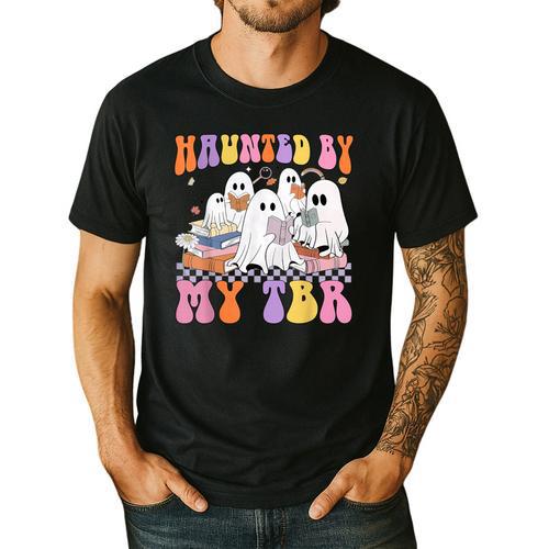 Haunted By My TBR Cute Ghosts Book Reading Teacher Halloween Men's Casual T-Shirt - teacherstshirts.com AU