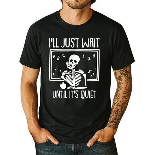 Ill Just Wait Until Its Quiet Teacher Lazy Halloween Costume Men's Casual T-Shirt - teacherstshirts.com AU