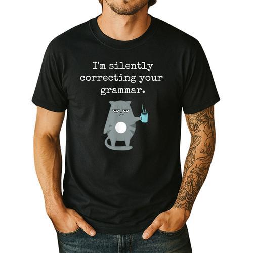 I'm Silently Correcting Your Grammar Sarcastic Teacher For Men Women Kids Men's Casual T-Shirt - teacherstshirts.com DE