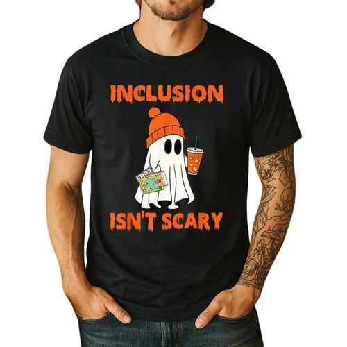 Inclusion Isn't Scary Shirt Halloween SLP Sped Teacher Men's Casual T-Shirt - teacherstshirts.com CA