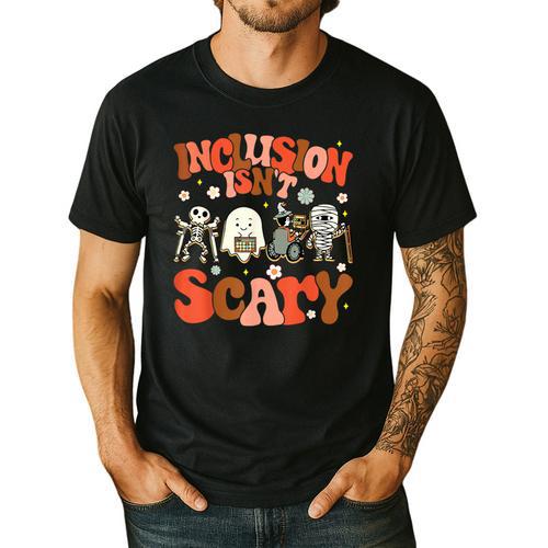 Inclusion Isn't Scary SLP Sped Teacher Halloween Men's Casual T-Shirt - teacherstshirts.com AU