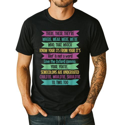 Their There And They'Re English Teacher Men Women Men's Casual T-Shirt - teacherstshirts.com
