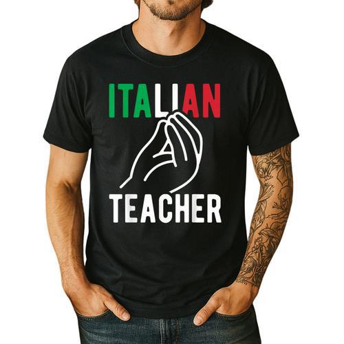 Italian Teacher Italy Italia Back To School First Day Men's Casual T-Shirt - teacherstshirts.com