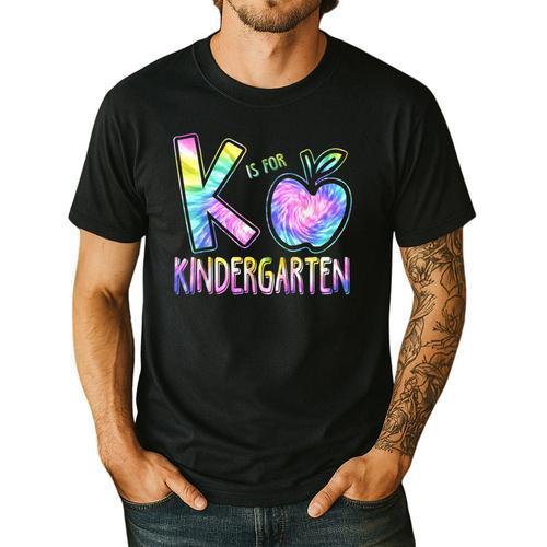 K Is For Kindergarten Teacher Tie Dye Back To School Kinder Men's Casual T-Shirt - teacherstshirts.com