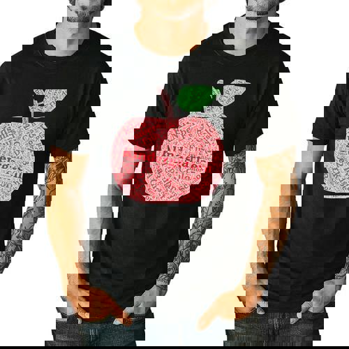 Kindergarten Apple Word Art For Teachers &amp; Students Men&#x27;s Casual T-Shirt - teacherstshirts.com