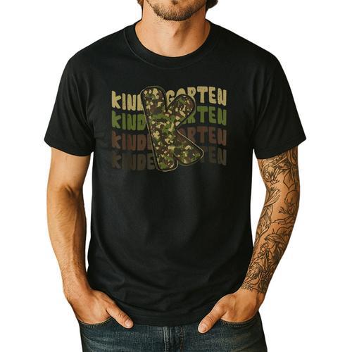 Kindergarten Camo Camouflage Boy Teacher Back To School Men's Casual T-Shirt - teacherstshirts.com CA