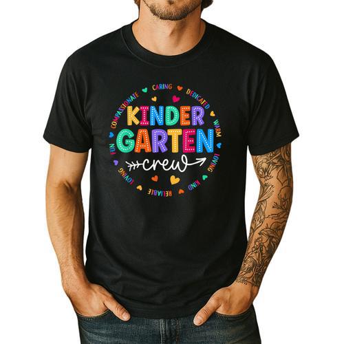 Kindergarten Crew Back To School Kindergarten Teacher Kids Men's Casual T-Shirt - teacherstshirts.com CA