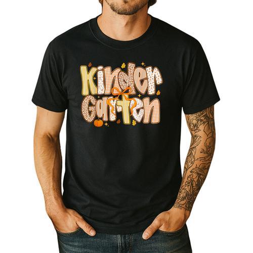 Kindergarten Teacher Fall Pumpkin Autumn Cute Men's Casual T-Shirt - teacherstshirts.com UK