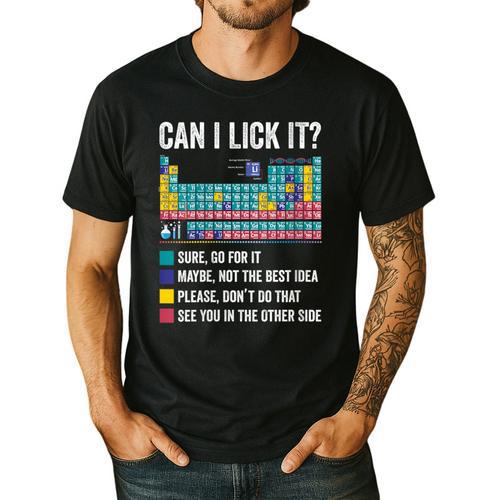 Can I Lick It Periodic Table Of Elements Science Teacher Men's Casual T-Shirt - teacherstshirts.com AU
