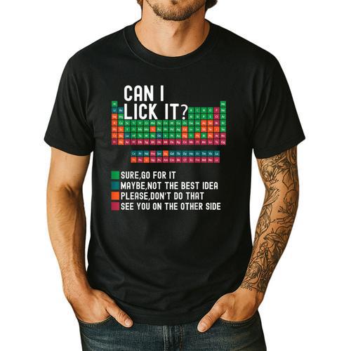 Can I Lick It Periodic Table Science Teacher Chemistry Men's Casual T-Shirt - teacherstshirts.com UK