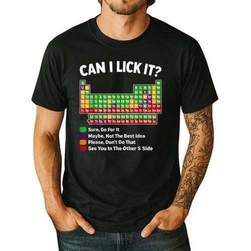 Can I Lick It Periodic Table Shirt Science Chemistry Teacher Men's Casual T-Shirt - teacherstshirts.com
