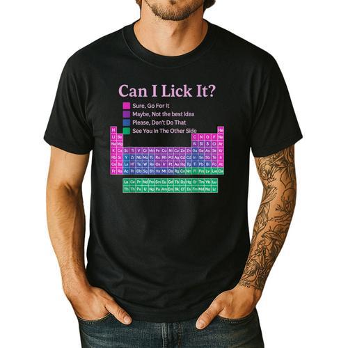 Can I Lick It Periodic Table Teacher Student Kids Men's Casual T-Shirt - teacherstshirts.com