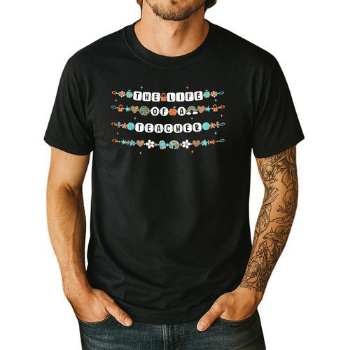 The Life Of A Teacher Friendship Bracelets Elementary School Men's Casual T-Shirt - teacherstshirts.com DE